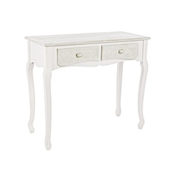 [S-B0744528] Consolle in MDF due cassetti Bianca CLORINNE 90x40x h78 cm