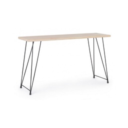 [S-B0740443] Consolle in acciaio con piano in legno DISTRICT 140x39x h79 cm