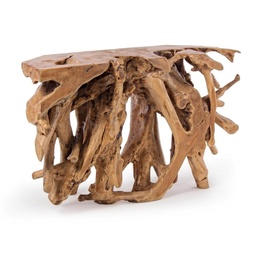[S-B0680448] Consolle in legno di radice di Teak - 120x40x77 cm