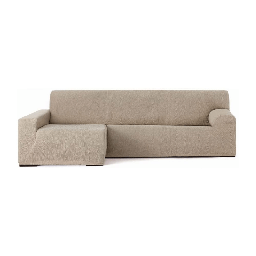 [S-FZ99208] Copridivano Troya elastico penisola sinistra beige bracciolo lungo 250/310