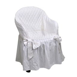 [S-V08145600PO] Coprisedia poltrona bianco in poliestere - Dimensioni: 44x38h38/45 cm