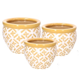 [S-V5866740000] Coprivaso in ceramica arancione bianco ø30h21