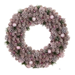 [S-V6327470000] Coroncina con pigne rosa cmø30