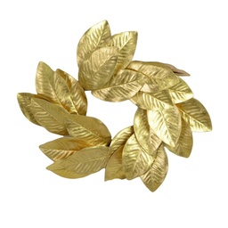 [S-V6327540000] Coroncina con foglie d'oro cm ø30