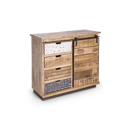 [S-B0745461] Credenza 1 Anta 4 Cassetti Tudor cm 90 x 35 x 85 h