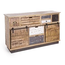 [S-B0745462] Credenza 2 ante 7 cassetti Tudor 125x37x80h cm