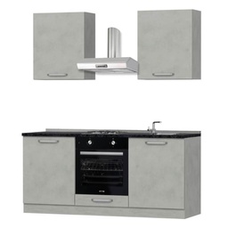 [98152] Cucina Krant cemento 180 centimetri con elettrodomestici