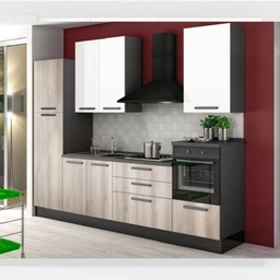 [S-FZ96383] Cucina Petrol 300x216 H antracite bianco gordon