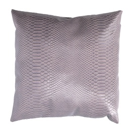 [S-V2510360000] Cuscino ecopelle grigio quadro 38x38x38 cm