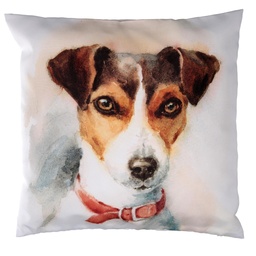 [S-V2510490000] Cuscino tessuto con cane bianco 43x43 cm