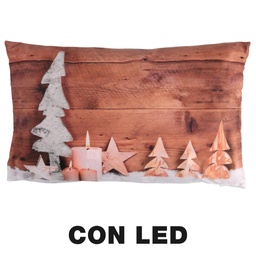 [S-V6162920000] Cuscino decorativo con luci a LED beige 30x50 cm
