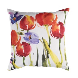 [S-V2510040000] Cuscino tessuto tulipani quadro cm43x43h12