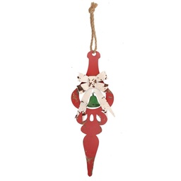 [S-V6132770000] Decorazione albero rosso in metallo cm16x48x4