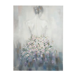 [S-B0240654] Quadro dipinto a olio su tela Village 90x120 cm