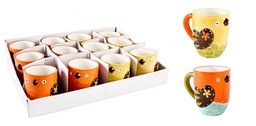 [S-B0553586] Set di 2 Tazze in Ceramica Pio Pio Assortite - Giallo e Arancio - 350ml