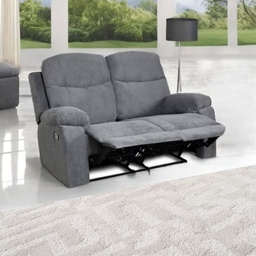 [99971] Divano Chicago 2 posti reclinabile grigio Twist 20