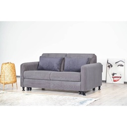 [S-FZ99690] Divano Ravit grigio con letto estraibile e contenitore