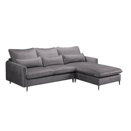 [S-FZ99046] Divano Ronda Corner grigio con penisola