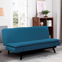 [99919] Divano letto Kyl in tessuto blue con piedi metallo neri