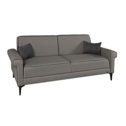 [93969] Divano letto Silvera 3 posti tessuto spigato grigio marrone