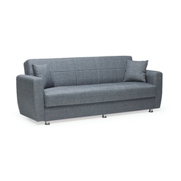 [94865] Divano letto Tre posti con Contenitore ROTTERDAM in tessuto Grigio 228x90x h89 cm
