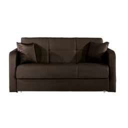 [93946] Divano letto due posti in legno e velluto Marrone ADONIS 165x105x h87 cm