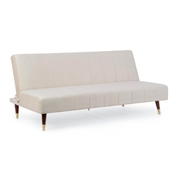 [S-B0735301] Divano-Letto Alma 3 posti Beige effetto velluto 180x88x82h cm