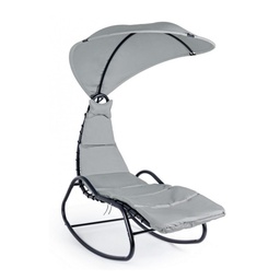 [S-B0790206] Dondolo Chaise Longue da Esterno Antracite - Dimensioni: 80x160x195 cm