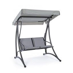 [S-B0790222] Dondolo in acciaio due posti Antracite 145x120x185 cm