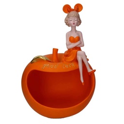 [S-V8543110000] Svuotatasche arancione in resina per organizzare i tuoi effetti personali - 21x16x30 cm
