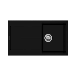 [S-FZ99000] Enigma D100 lavello vasca e gocciolatoio nero