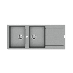 [98996] Enigma D200 lavello 2 vasche e gocciolatoio croma