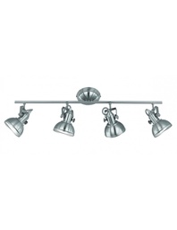 [S-TRIOR80154007] Faretto Orientabile Nichel Opaco 4 Spot L79 cm