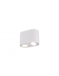 [S-TRIO612900231] Faretto Soffitto 2 Spot Orientabili Cookie Bianco