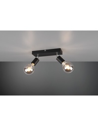 [S-TRIOR80182032] Faretto Spot 2xE27 Vannes Nero L26 cm Trio Lighting