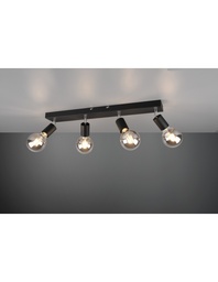 [S-TRIOR80184032] Faretto Spot 4xE27 Vannes Nero L60 cm Trio Lighting