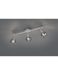 [S-TRIOR80593006] Faretto Spot da Soffitto Brest Cromo 3 Vetri Fumé