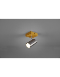 [S-TRIO812400107] Faretto Spot Marley Nichel E Legno 1xGU10 Trio Lighting