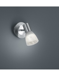 [S-TRIO871010107] Faretto Spot Orientabile Levisto Nichel con Paralume Vetro Trio Lighting