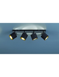 [S-TRIOR80334079] Faretto Tommy 4xE14 Spot Nero L70 cm Trio Lighting
