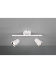 [S-TRIOR82122131] Faretto Orientabile Bianco 2 Spot LED L34 cm