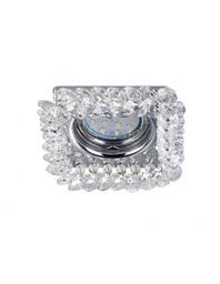 [S-TRIO651800152] Faretto da Incasso Dolomite 1xGU10 Cromo Con Kristallglas 10x10 cm Trio Lighting