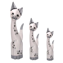 [S-V1871440000] Gatto legno 1-3 bianco cm h60/80/100