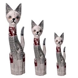 [S-V1871450000] Gatto legno grigio h60/80/100