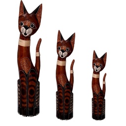 [S-V1871470000] Gatto legno marrone h60/80/100