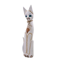 [S-V1869200000] Gatto legno bianco beige 15x6x80 cm