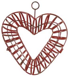[S-V9168060000] Ghirlanda Portamele Cuore Ferro - 36 x 8 x 40 cm