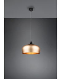 [S-TRIO310890108] Sospensione Cucina Ottone Chiron Trio Lighting - Lampadario Conico Satinato
