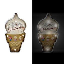 [S-V4609420000] Insegna Metallo Gelato con LED 27x51,5x5 cm