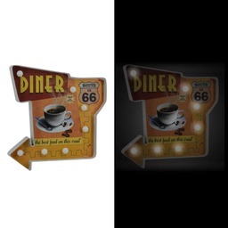 [S-V4609410000] Insegna Metallo Rosso con LED 35,5x37x5 cm